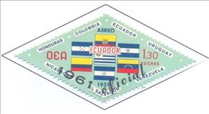 Stamp, Flags of memberS states of the OAS, Ecuador,  