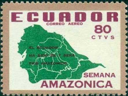 Map of Ecuador at the time the largest expanse of land