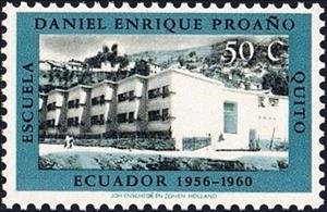 Stamp, School Daniel Enrique Proańo, Quito, Ecuador,  