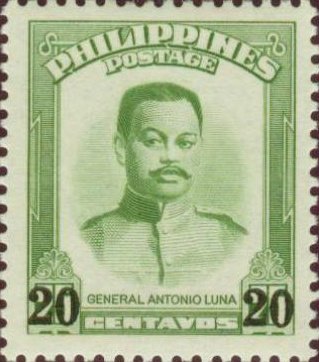 Antonio Luna Overprinted in Black