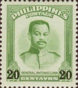 Stamp, Antonio Luna Overprinted in Black, Philippines,  
