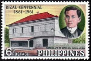 Stamp, Rizal birthplace at Calamba Laguna, Philippines,  , Famous People