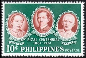 Stamp, José Rizal and parents, Philippines,  , Famous People