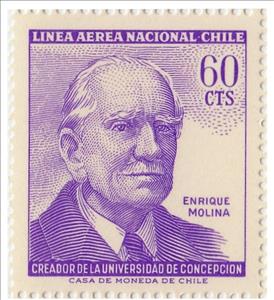 Stamp, E. Molina Garmendia (1871-1964), philosopher and educator, f, Chile,  