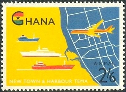 Stamp, Ships, Ghana,  , Ships, Aviation, Aircrafts