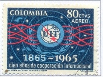 Emblem of the ITU, electromagnetic waves