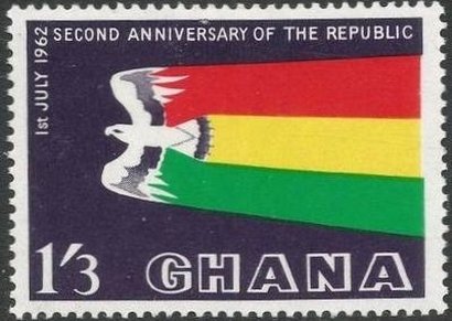 Stamp, Palm-nut vulture trailing flag, Ghana,  , Flags