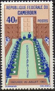 Stamp, Delegates around conference table, Cameroun,  