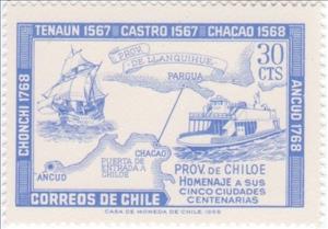 Stamp, Province of Chiloe centenaries, Chile,  