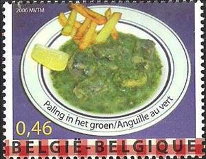 Stamp, This is Belgium 4th Issue - Eel in green, Belgium,  