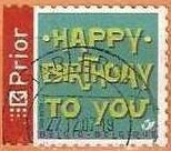 Happy Birthday Self=adhesive - left imperf