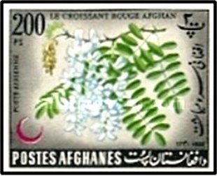 Stamp, Robinia, Afghanistan,  , Flowers, Plants (Flora)