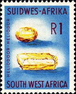 Stamp, Heliodor, South-West Africa,  , Gemstones, Minerals