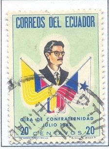 Stamp, Flag of Ecuador, and Panama, Ecuador,  