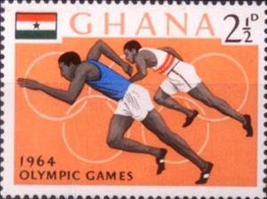Stamp, Running, Ghana,  , Sport, Athletics, Olympic Games, Running