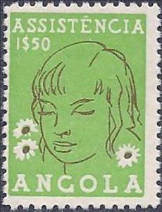Stamp, Girl with daisies [Without unnamed editor], Angola,  