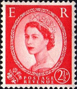Stamp, Queen Elizabeth II - Predecimal Wilding, United Kingdom of Great Britain & Northern Ireland,  , Heads of State, Royalty, Queens