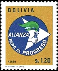 Stamp, Alliance for Progress Emblem, Bolivia,  