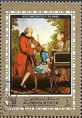 Wolfgang Amadeus Mozart (1756-1791) at the piano