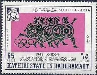 Stamp, Olympics London 1948, The gun barrel, Aden,  , Olympic Games