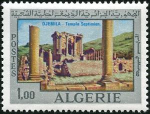 Stamp, Dschemila, Algeria,  , Temples