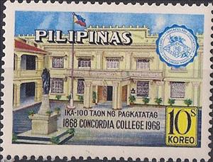Stamp, Women college Concordia, Philippines,  , Schools, Universities, Buildings, Women