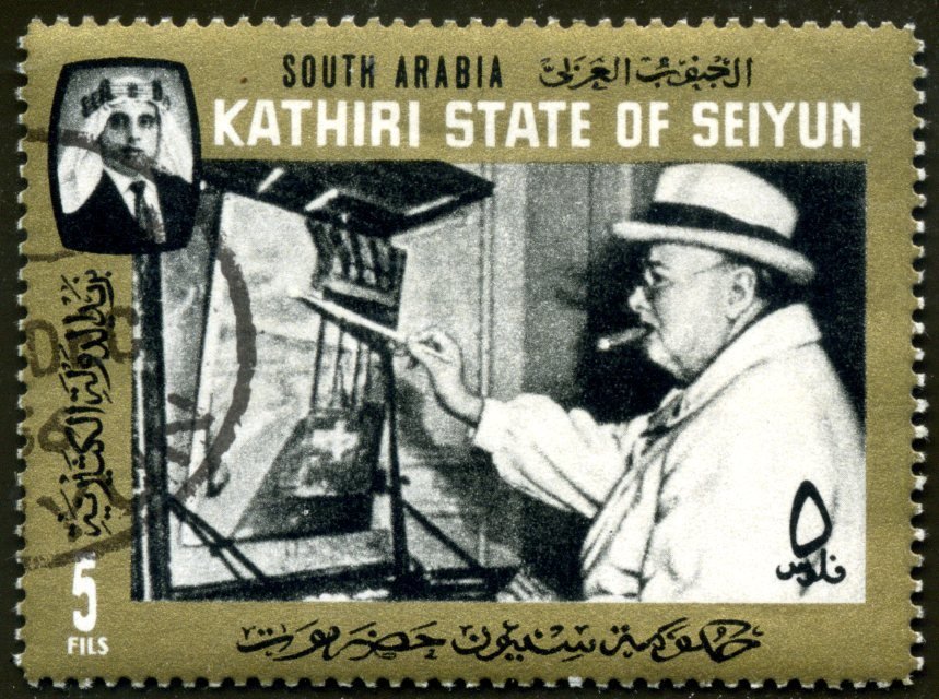 Churchill at the easel