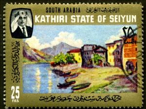 Stamp, Village near Lugano, Aden,  