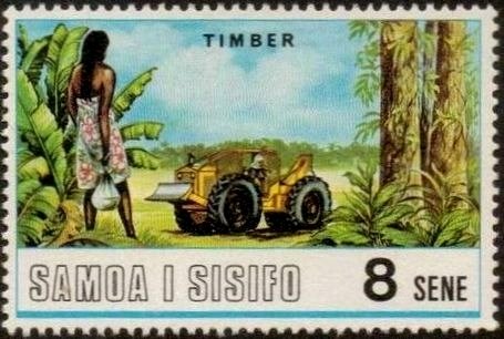 Tractor in clearing
