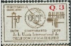 Stamp, 100 years of I.T.U - U.I.T, Guatemala,  , Telecommunication, U.I.T.