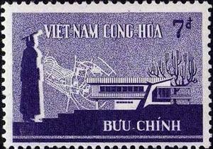 Stamp, Student and University building, Vietnam, South,  