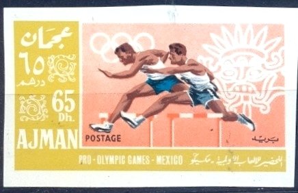Stamp, Hurdling, Ajman,  , Athletics, Olympic Games, Athletes