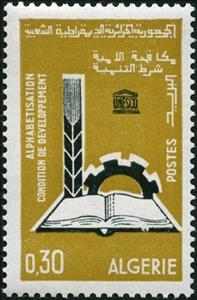 Stamp, Open book, Algeria,  , Books