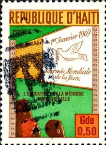 Stamp, Audio-visual education, Haiti,  , Peace Doves, Schools, Education, Children