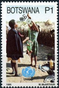 Stamp, Unicef, Botswana,  , UNICEF