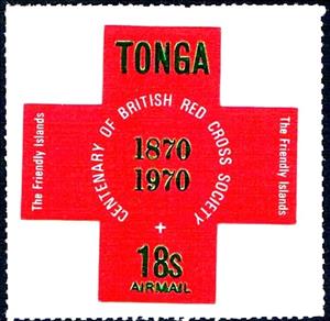 Stamp, 100 years of British Red Cross, Tonga,  , Red Cross and Red Crescent