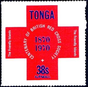 Stamp, 100 years of British Red Cross, Tonga,  , Red Cross and Red Crescent