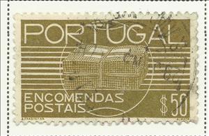 Stamp, Tied Up Postal Package, Portugal,  , Postal Services