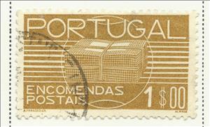 Stamp, Tied Up Postal Package, Portugal,  , Postal Services