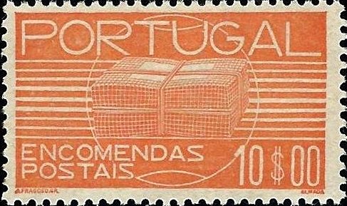 Stamp, Tied Up Postal Package, Portugal,  , Postal Services