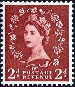 Stamp, Queen Elizabeth II - Predecimal Wilding, United Kingdom of Great Britain & Northern Ireland,  , Heads of State, Royalty, Queens