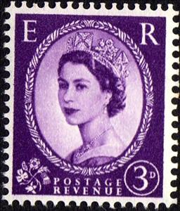Stamp, Queen Elizabeth II - Predecimal Wilding, United Kingdom of Great Britain & Northern Ireland,  , Heads of State, Royalty, Queens