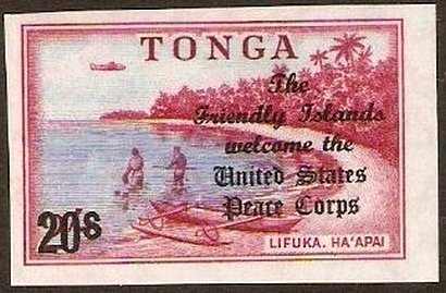 Stamp, Surcharged, Tonga,  , Landscapes