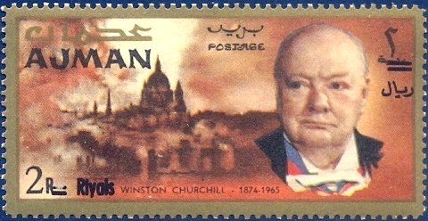 Stamp, Central London with St. Paul's Cathedral, Ajman,  , Churches - Cathedrals - Basilicas - Chapels