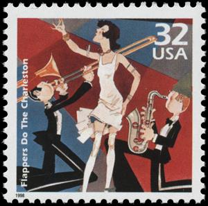 Stamp, Century-1920's: Flappers do the Charleston, United States of America,  