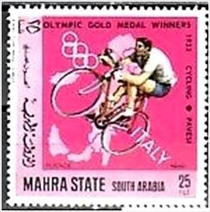 Stamp, Cyling, Pavesi (1932), Aden,  , Olympic Games, Cycling