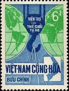 Stamp, Loading Hook and Globe, Vietnam, South,  