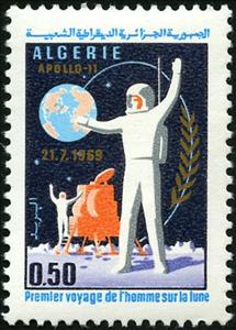 Stamp, Astronauts on the Moon, Algeria,  , Astronauts