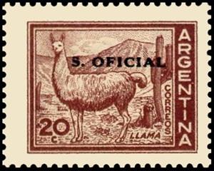 Stamp, Llama (Lama glama), Argentina,  , Landscapes, Mammals, Camels, Animals (Fauna)