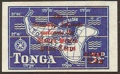 Stamp, Surcharged, Tonga,  , Maps